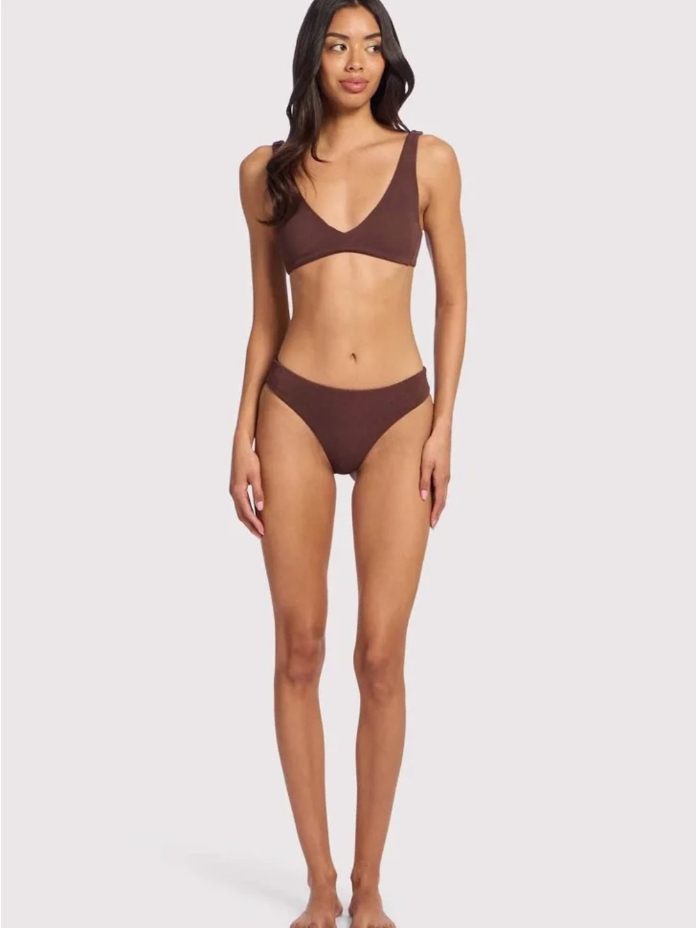 nuuds Brown V-Neck Bikini Set